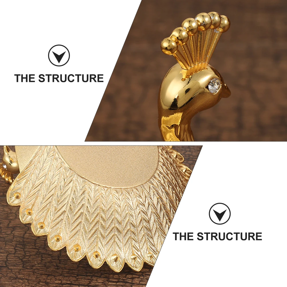 

1pcs Golden Fruit Plate Zinc Alloy Peacocks Design Snack Candy Dish for Home Restaurant Luxury Bright Color Exquisite