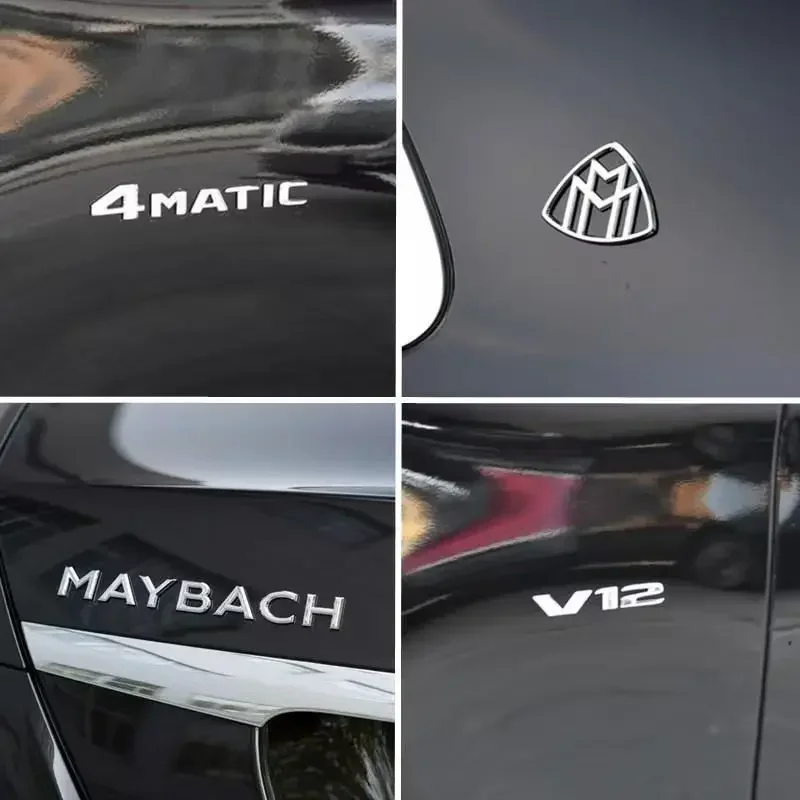 3D ABS for Maybach Car logo Fender side sticker Rear Bumper tail door trunk sticker car rear Emblem sticker styling Accessories