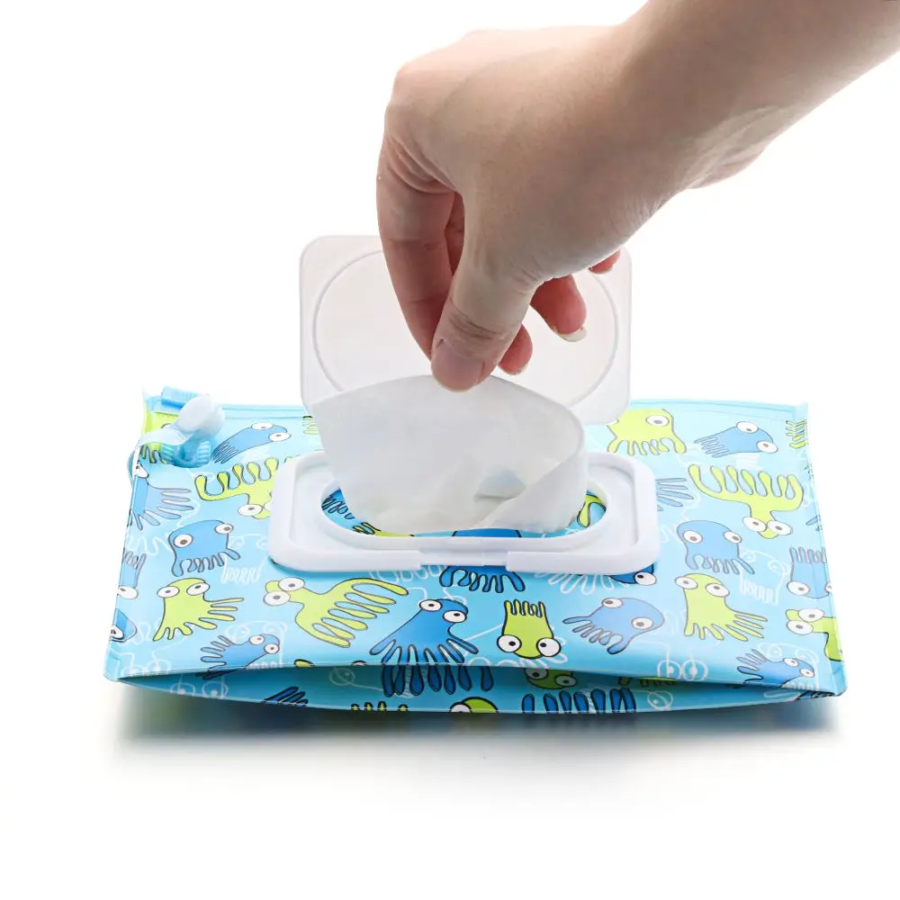 Portable Flip Cover  Product Wet Wipes Bag Stroller Accessories Tissue Box Cosmetic Pouch