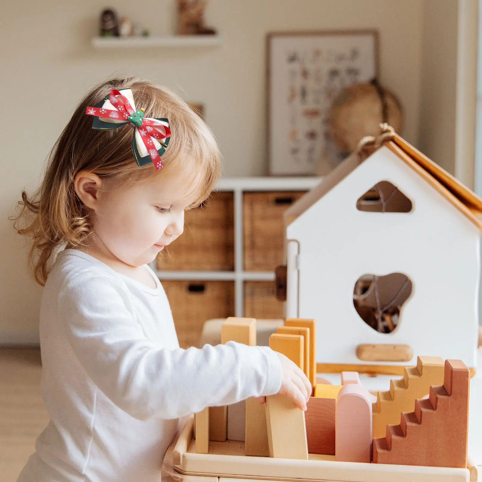 

1 комплект, заколка для волос с бантом, рождественская тема, набор веревок для волос «сделай сам», рождественские аксессуары, лента, принадлежности для рукоделия, рождественская лента