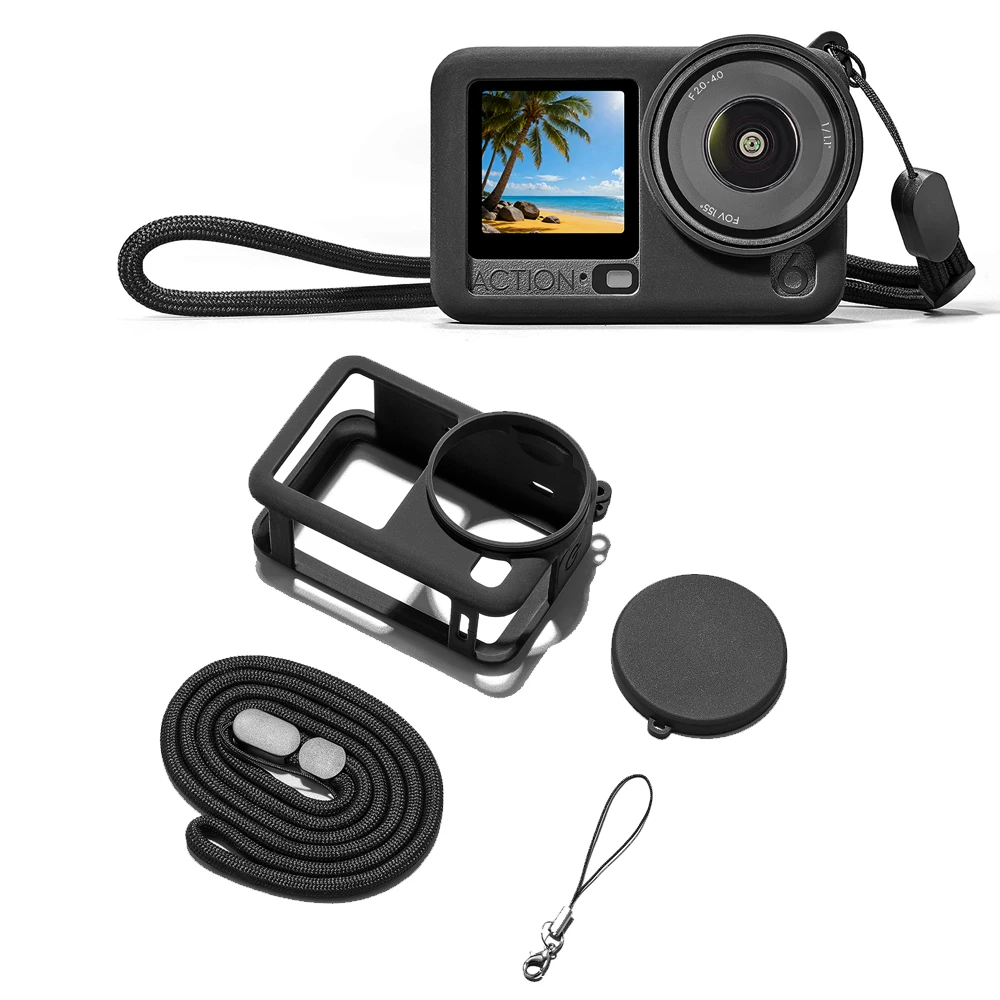 

Silicone Protective Sleeve For DJI Osmo Action 6 Sports Camera Protective Case &Lens Cover &Wrist Strap Shockproof Housing Shell