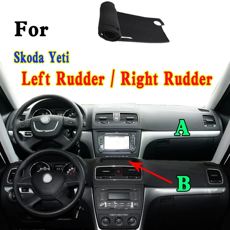 For Skoda Yeti Car-Styling Accessories Dashmat Dashboard Cover Instrument Panel Insulation Protective Pad Ornaments