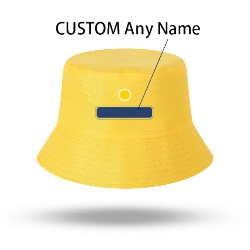 CUSTOM TEXT LOGO Reversible Bucket Hats Men Women Outdoor Fisherman Caps Beach Fishing Hat Unisex Chapeau Panama Hat