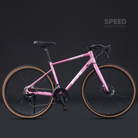 Lightweight Aluminum Gravel Road Bike 700C 16/8 Speed Flat/Drop Bar Bicycle Adult Racing Bike 38C Tires Mechanical Disc Brake