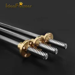 T8 Lead Screw OD 8mm Lead 4mm/2mm/8mm Pitch 2mm Lenght 200mm 250mm 300mm 350mm 400mm 450mm 500mm With Nut For Reprap 3D Parts