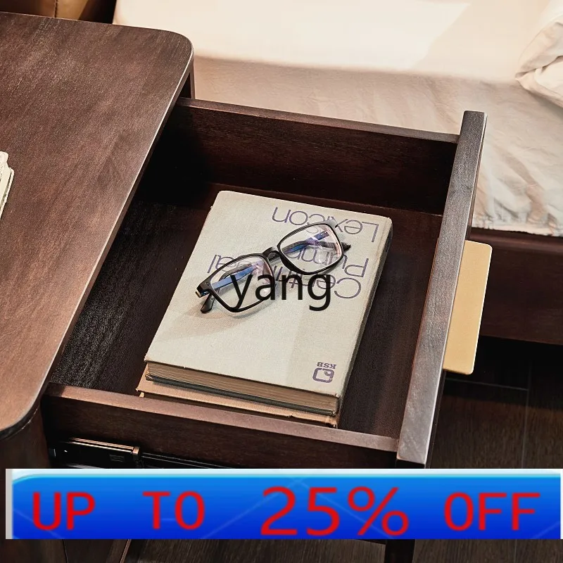 

lmm Bedside Table Retro Affordable Luxury Post-Modern Simple Solid Wood Internet Celebrity Bedroom Iron Side Table