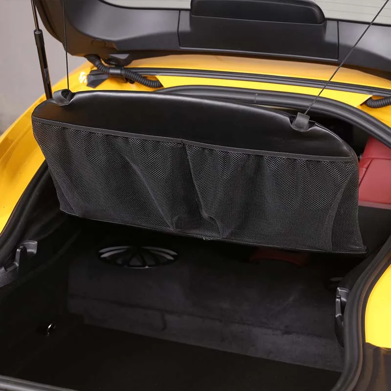 For Toyota GR Supra MK5 A90 2019-2024 Leather Black Car Trunk Partition Storage Bag Item Storage Bag Car Accessories