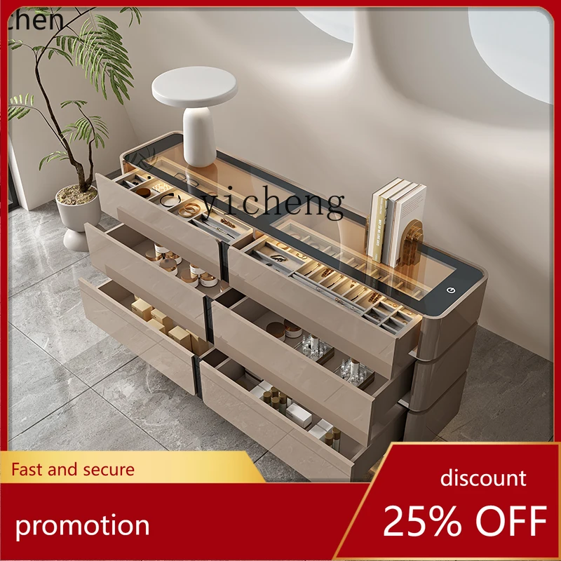 

HXL Italian light luxury solid wood six-chest cabinet high-end cloakroom jewelry jewelry cabinet