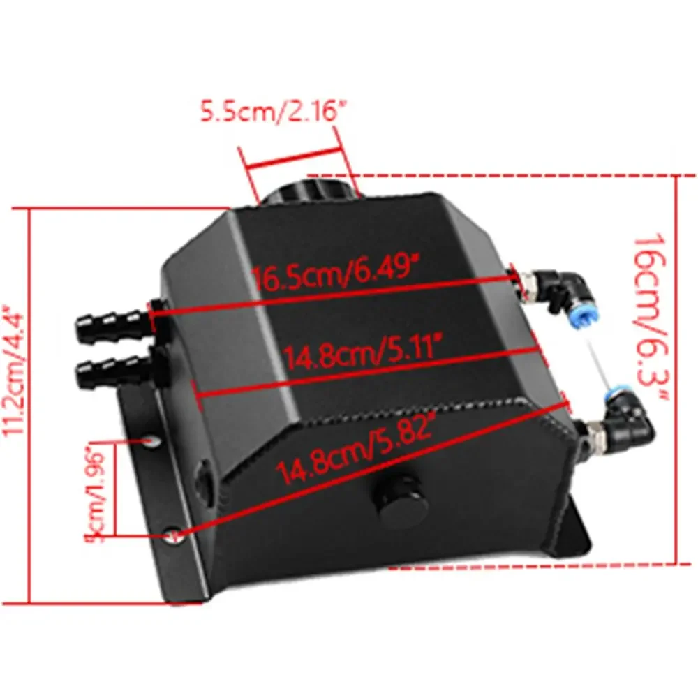 Universal1L Capacity Square Oil Breathable Pot Aluminum Gas Recycling Tank  Fit For Most Car Vehicle Accessories Automobile part