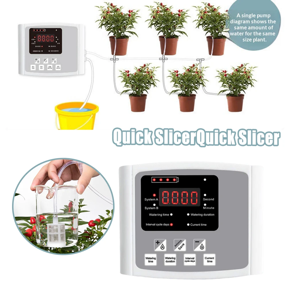 Dual Or Single Pump Solar Drip Irrigation Timer Controller Automatic Adjustable Valve Smart Garden Watering System Device Tool