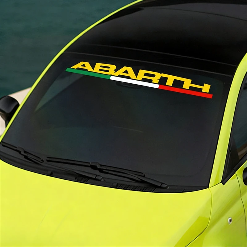 Italian Abarth Reflective Car Front Windshield Windscreen Window Sticker For Fiat 500 595 124 Spider Panda Punto Evo Pulse 2023