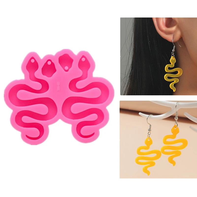 Molde de goteo DIY, llavero de serpiente, pendientes, joyería, molde colgante, colgante de serpiente, herramientas hechas a mano, moldes de goteo multifunción para uso doméstico