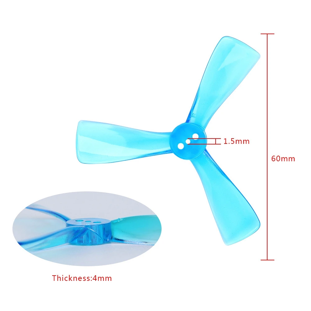 Für Nazgul Cine 2,5 Zoll Tri-Blade/3 Blade Propeller Prop CW CCW für Fpv Protek25 Drohne Teil-Blau