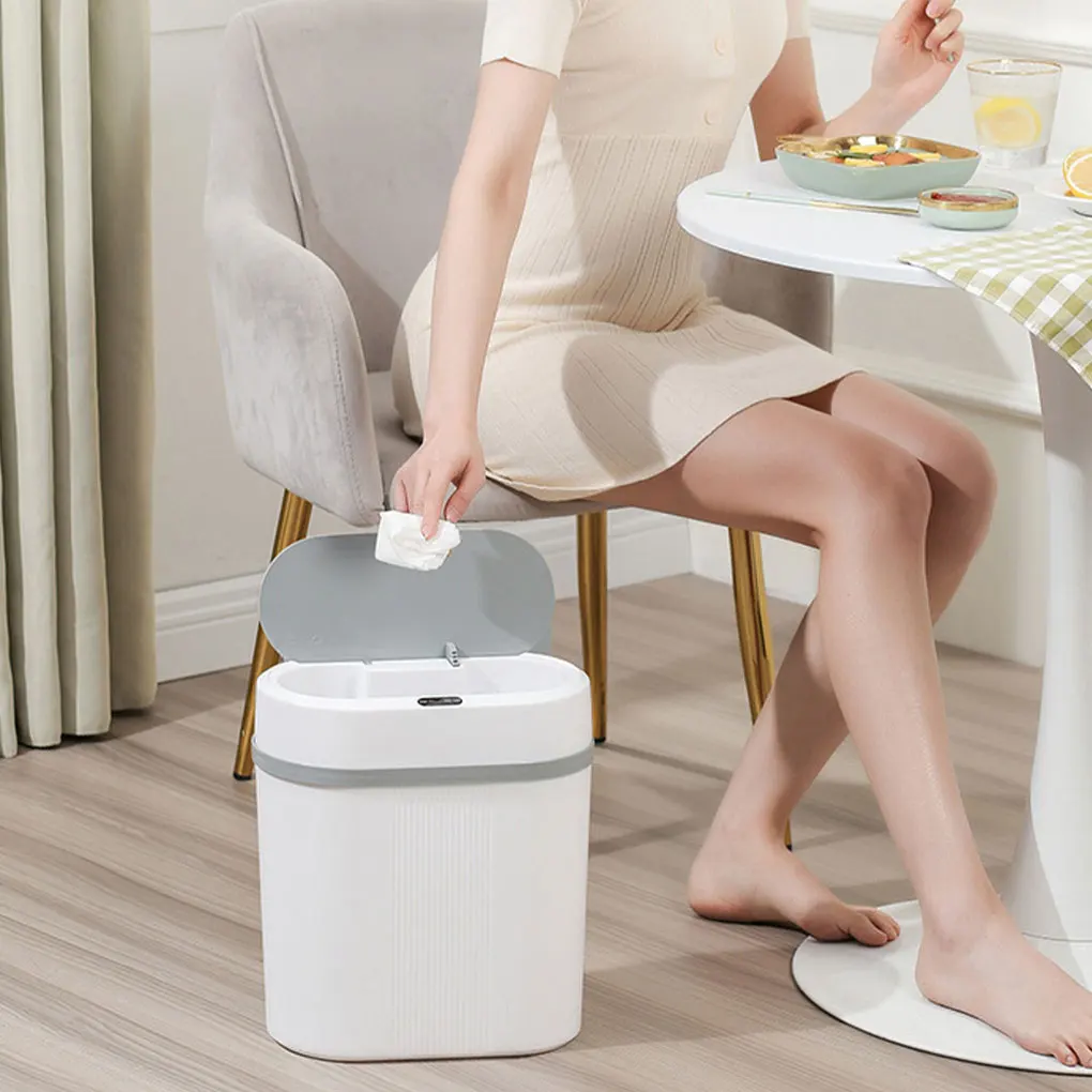 2024 New Smart Bathroom Trash Can Automatic Bagging Electronic Trash Can Touchless Narrow Smart Sensor Garbage Bin Smart Home