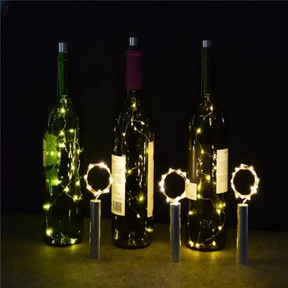 2/3 PCS LED Wine Bottle Cork Starry Light String for Festival Wedding Christmas Decoration Party Decor Copper Wire Night Light