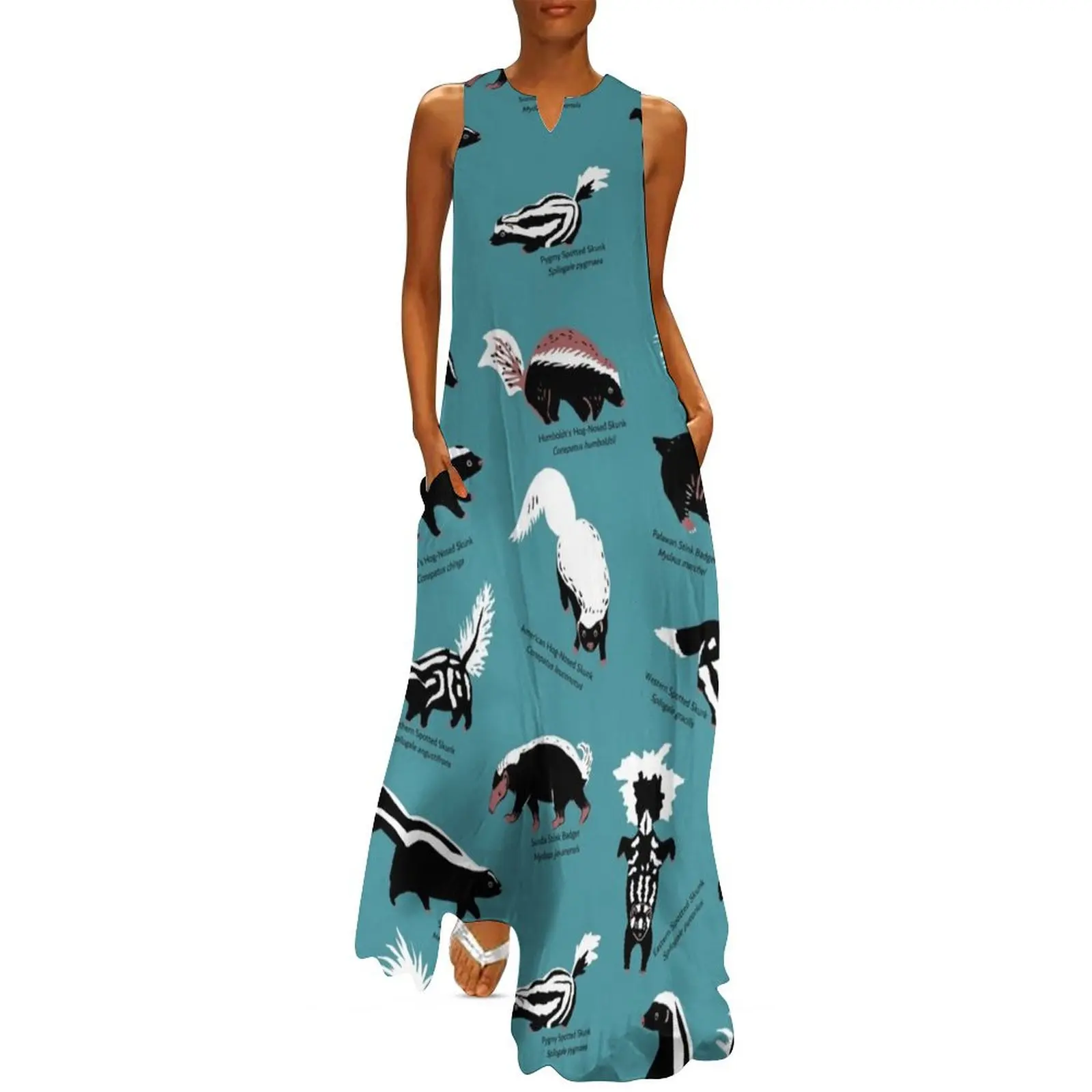 

Skunks of the World: Species of Family Mephitidae Long Dress women evening dress Woman fashion festival outfit women Dress