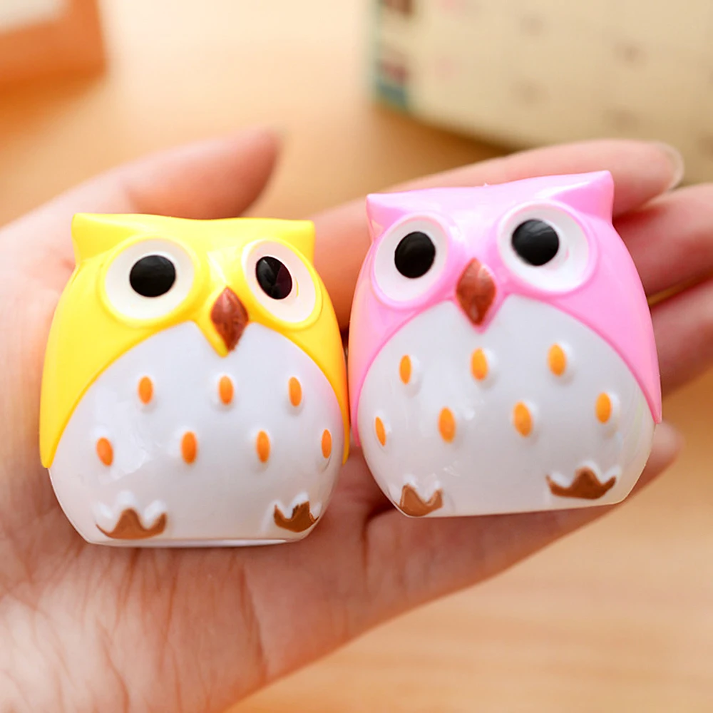Owl Easy To Use Whimsical Design Perfect For Students Double Hole For Different Pencil Sizes Fun And Practical Double Hole Cute