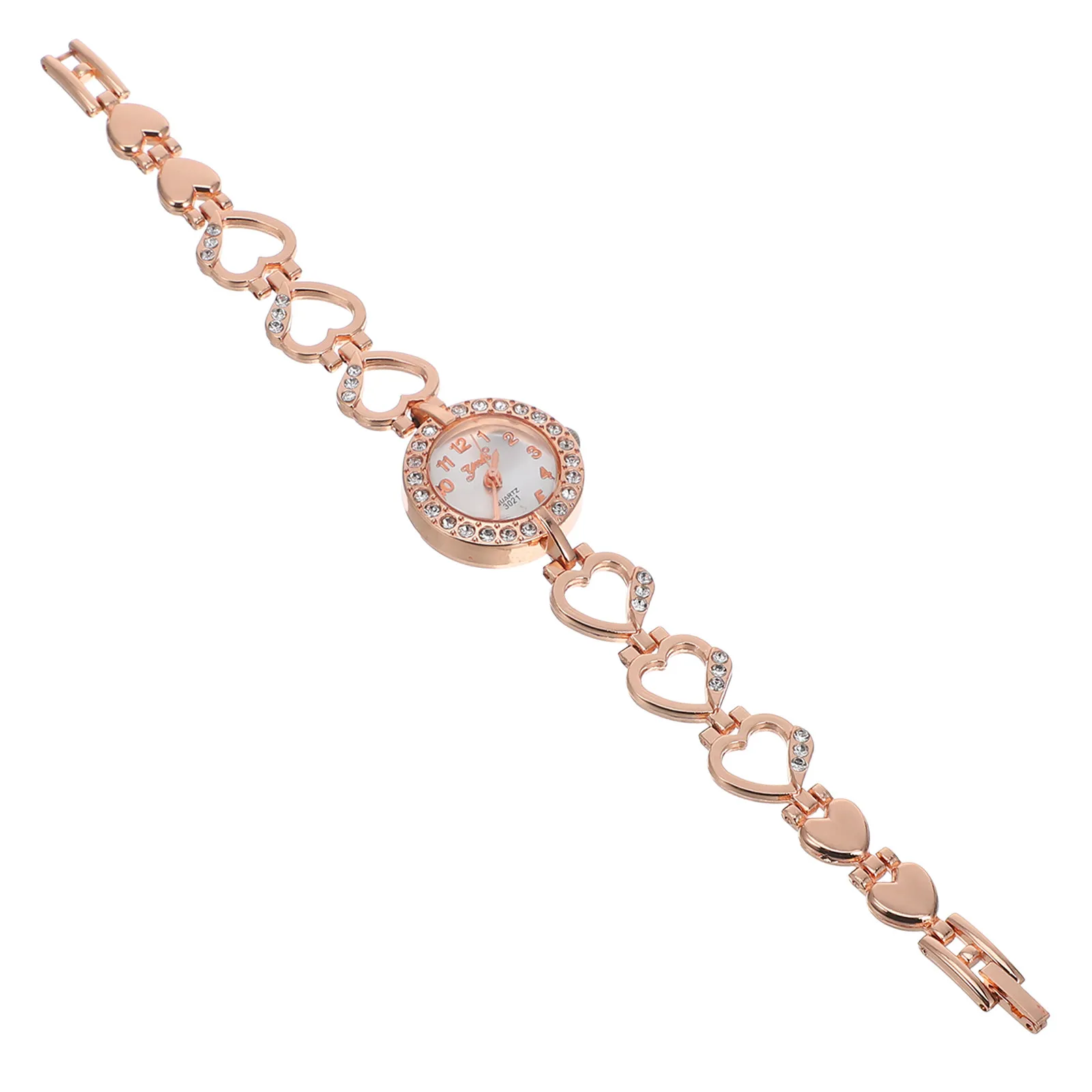 

Women's Rhinestone Heart Quartz Watch Rose Wristwatch Accurate Quartz Movement Comfortable Wear Birthday Gift