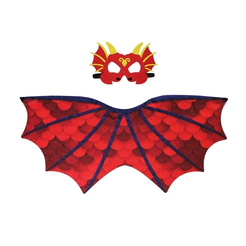 652F أطفال Cape Cape Wing Cloak و Mask Dragon Wing Cape Cape for Kids