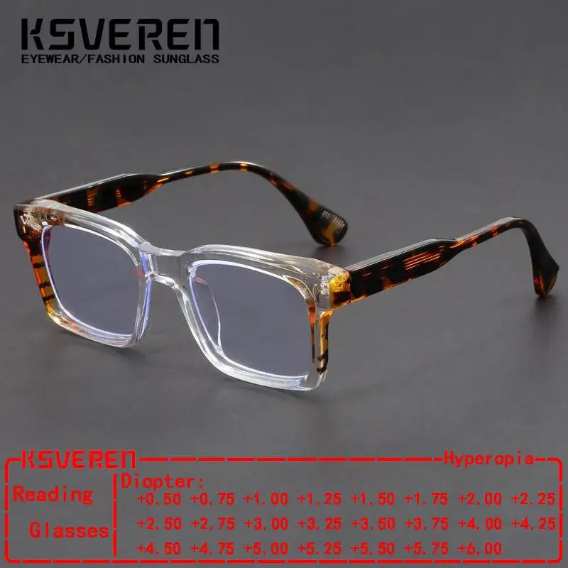 

Fashion Square Blue Light Blocking Reading Glasses Comfortable Optical Glasses Frame For Men Women Classic Presbyopic Glasses