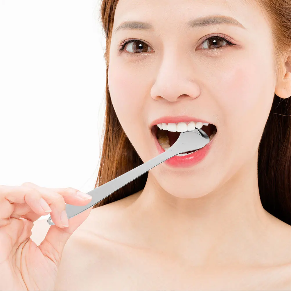 2Pcs Stainless Steel Tongue Cleaner Oral Care Tool Efficient Health Cleaning Metal Adult Tongue Scraper for Adults