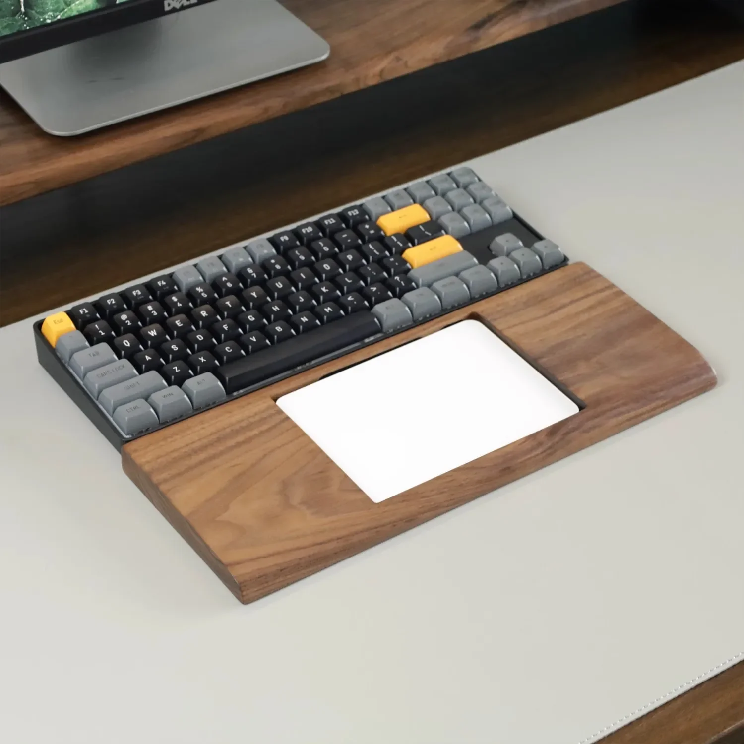Custom Keyboard Wrist Rest Magic Trackpad Base Mechanical Keyboard Hand Support Multifunctional Bracket Walnut Wood Accessories