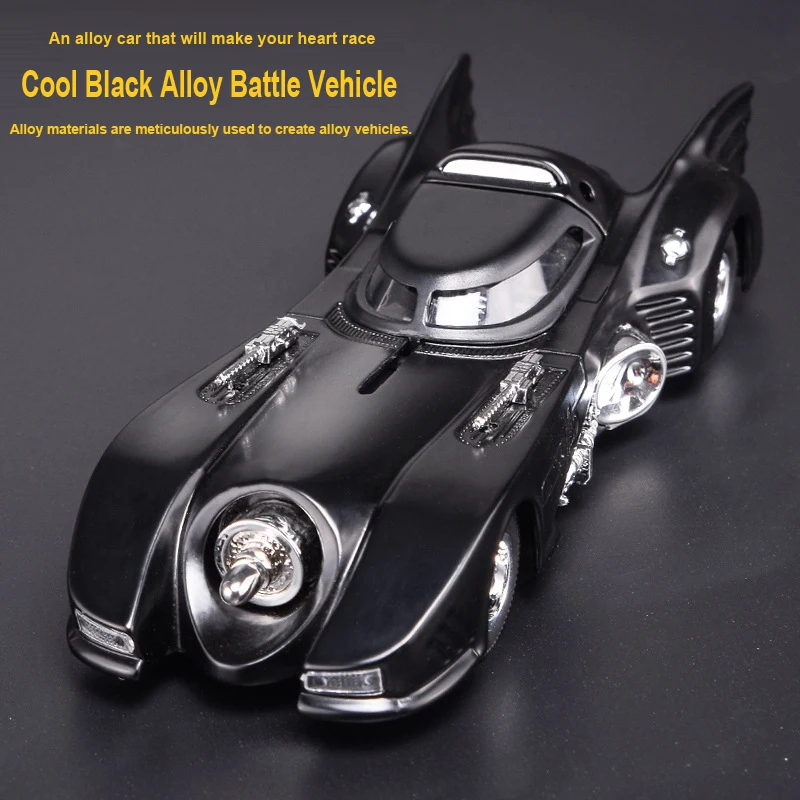 1: 36 バットカーモデル高シミュレーションダイキャストおもちゃ音と光プルバック車の装飾おもちゃ子供のためのギフト