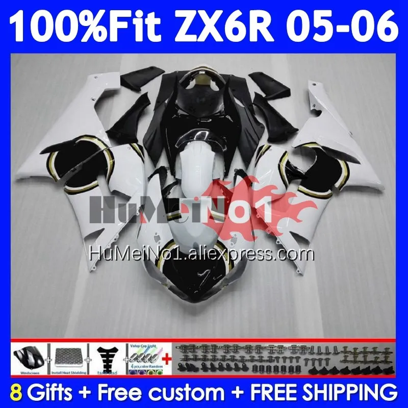 Injection Body For KAWASAKI Lucky Strike NINJA ZX 6R 600 636 6 R 206No.6 ZX-6R ZX636 ZX6R 05 06 ZX600 ZX-636 2005 2006 Fairings