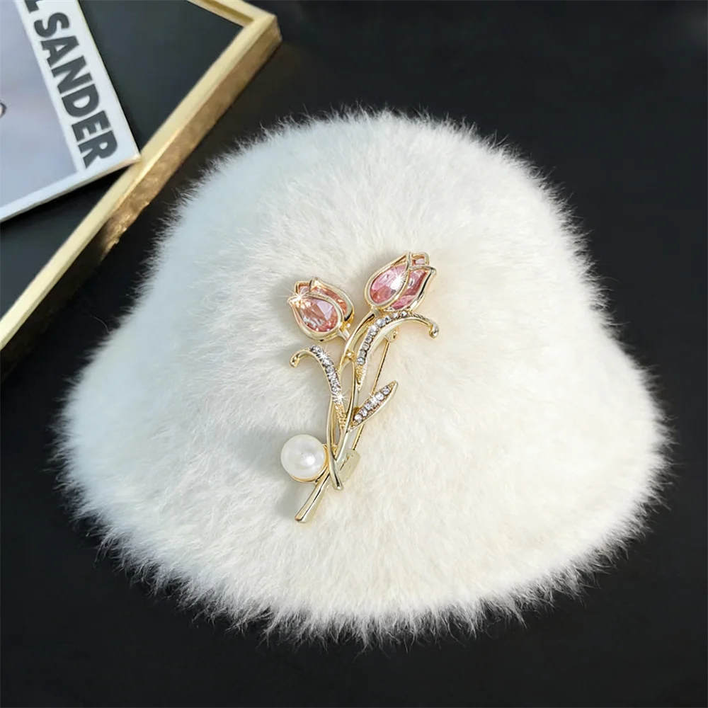 Designer Inspired Bling Bling Rhinestone Fur Bucket Hat, Luxury Warm Winter Accessory for Women's Daily & Party
