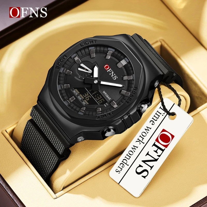 

Электронные часы OFNS, пользующиеся большим спросом, восьмиугольные, с деревянным корпусом, многофункциональные, водонепроницаемые, светящиеся, молодежные часы.