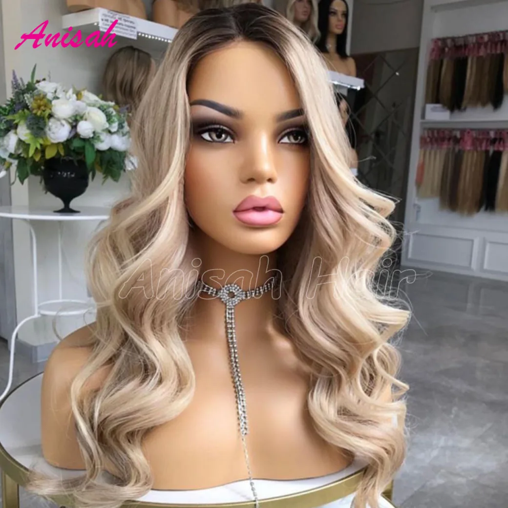 13x4 Blonde Highlight Wigs for Women Brazilian Body Wave Lace Front Wig Glueless HD Transparent Lace Frontal Wig Human Hair