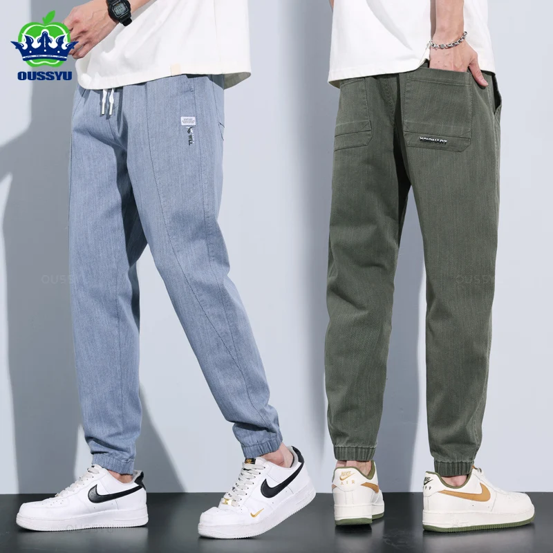 2024 Spring Summer Cotton Jogger Pant Men Pants Harajuku Cargo Jeans Casual Harem Denim Korean Hip Hop Sweatpants Male Trousers