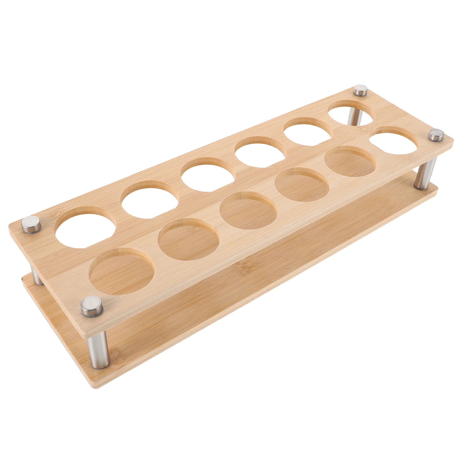 

Wooden Shot Glass Holder 12 Holes Elegant Bar Kitchen Stemware Organizer Storage Rack Display Shelf for Parties Gatherings