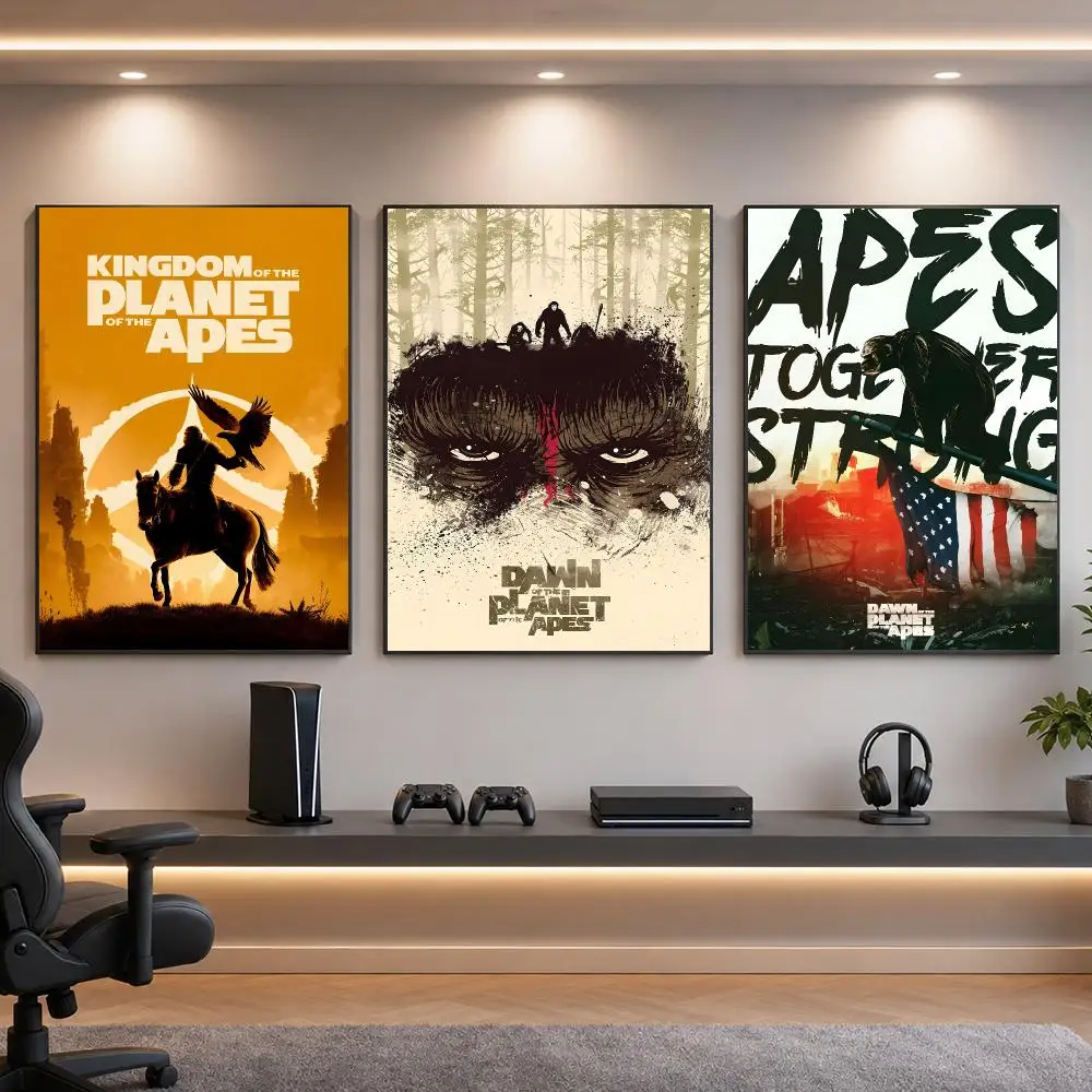 Movie P-Planet Of The Apes Poster HD Removable Wall Art Gift Bedroom Lounge Dorm Office Gaming Cafe Bars - view 2