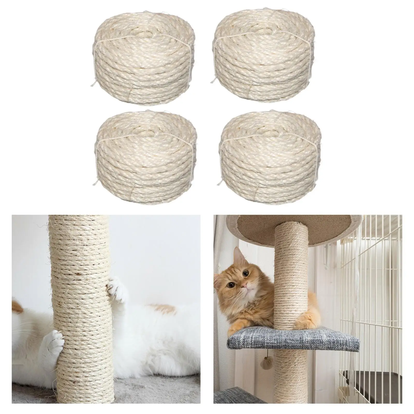 Cat Scratch Post Twisted Sisal Rope DIY Handmade Interactive Toy Furniture Protector Pet Cord Wrapping Twine Rope Hemp Rope