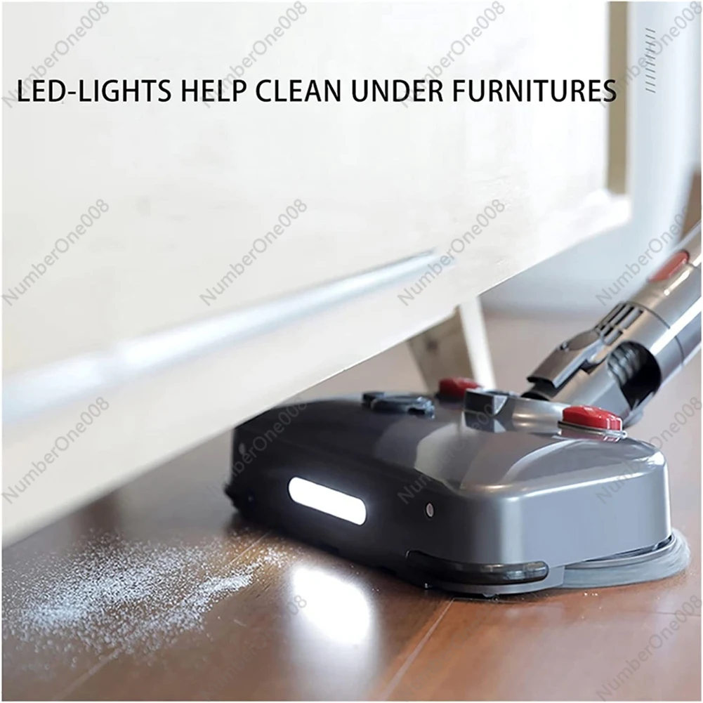 Electric Cleaning Mop Wet Dry Mopping Head for Dyson V7 V8 V10 V11 V15 Vacuum Cleaner Mop Brush Head with LED Light