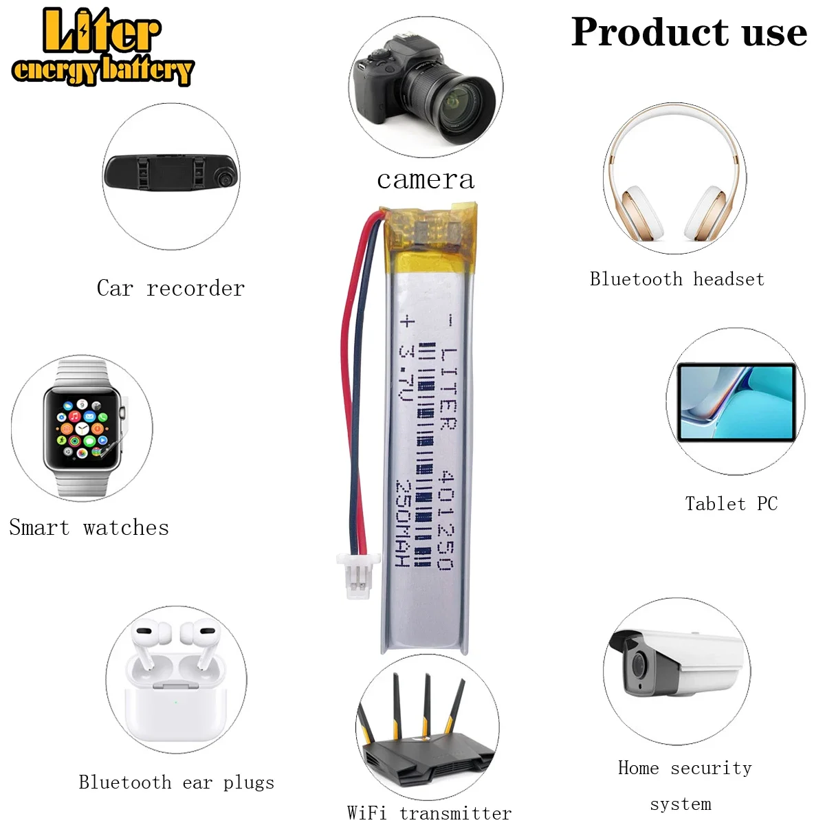 JST SH-1.0mm 3.7V 250mAh 401250 Installing lithium-polymer LiPo batteries for Blank Slate Mp3 MP4 MP5 GPS PSP mobile bluetooth