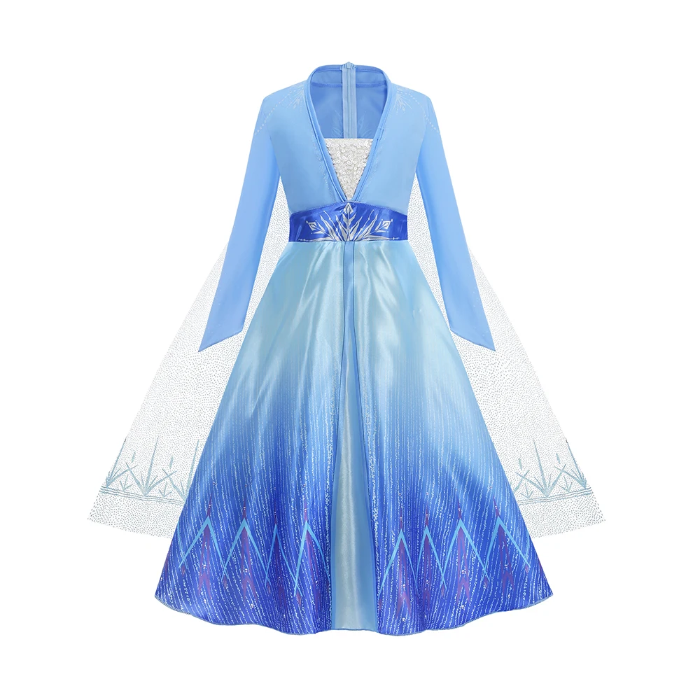 فروزن إلسا آنا الأميرة الفتيات زي الاطفال فستان ديزني ملكة الثلج هالوين تأثيري فستان حفلة عيد ميلاد حتى 2-10 سنوات #6