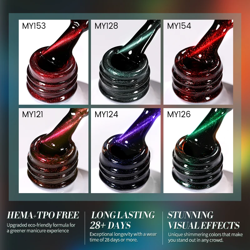 본 프리티 10ml 레드 그린 퍼플 캣 마그네틱 젤 네일 폴리쉬 울트라 샤인 세미 퍼머넌트 소크 오프 UV LED 바니쉬 디자인