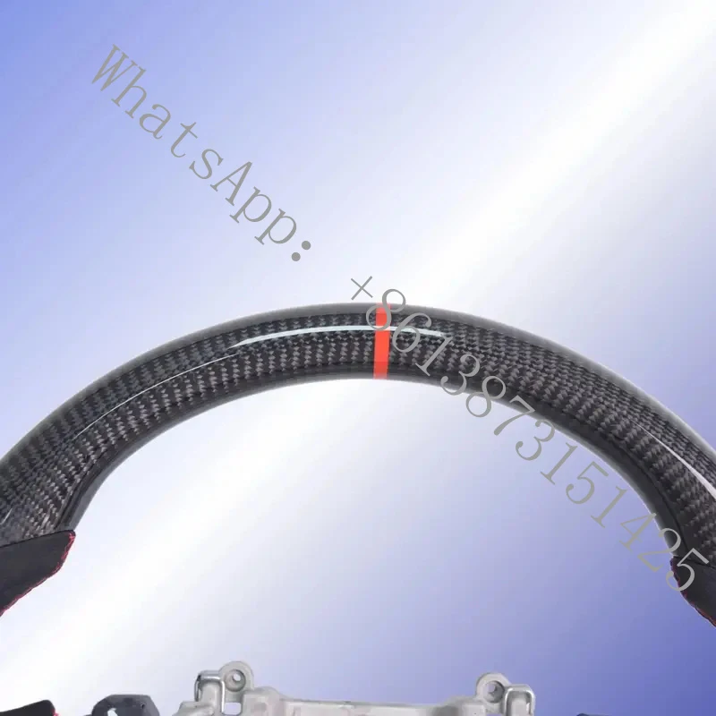 

Suitable Forged Carbon Fiber Steering Wheel WRX & WRX STI 2015-2021, D-shaped Flat-bottom Perforated Leather Grip
