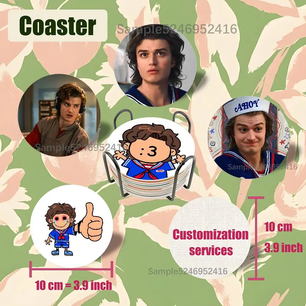 

Joe Keery D-Djo Steve Wooden Coaster Non-Slip Heat-Resistant Fun Dining Table Decoration Cafe Restaurant Gifts