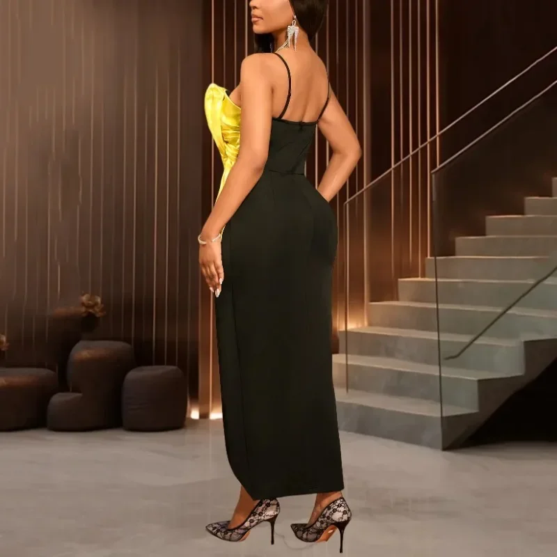 Sexy, figurbetonte Kleider für Damen, schulterfrei, große Schleife, verziert, Patchwork, vorne geteilt, Luxus-Geburtstagsparty, Club-Kleid, Kleidung