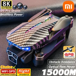 Xiaomi-Moteur sans balais professionnel D9 DlearE 8K, 3 caméras 4K, évitement d'obstacles, flux optique, quadrirotor RC, jouets cadeaux, 15000m