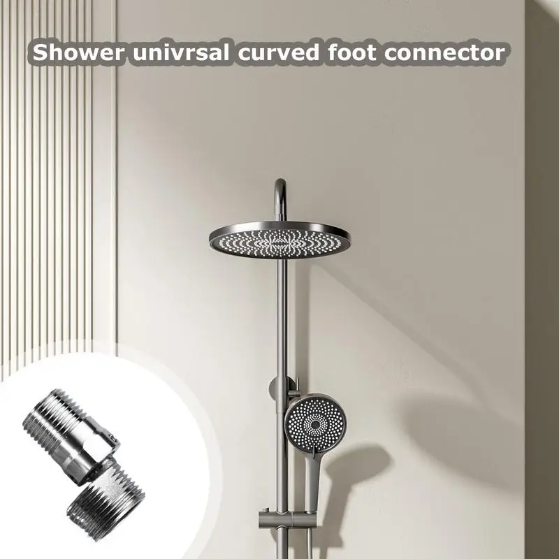 Adjustable Shower Faucet Angle Adapter Adjustable Curved Angled Stainless Steel Faucet Foot Sturdy Showering Component Easy to