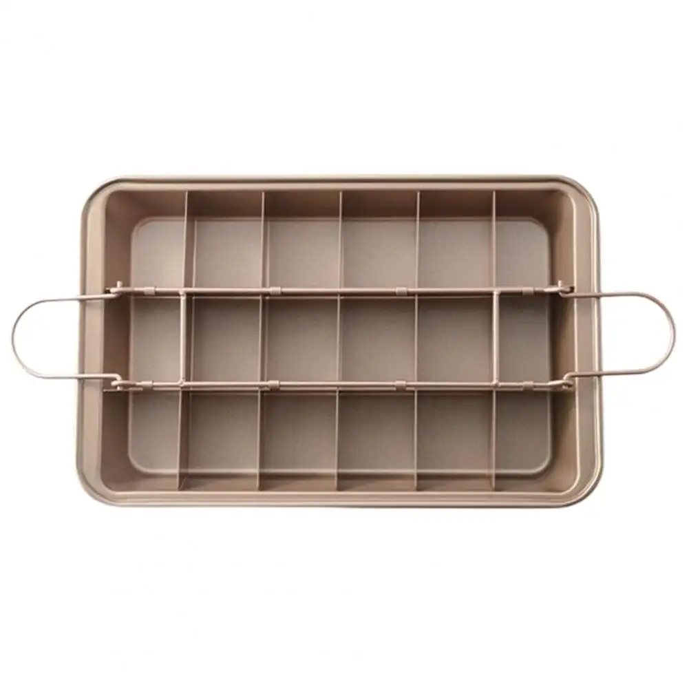 Brownie Pizza Baking Tray Brownie Pan with Removable Dividers Stainless Steel Non-stick Baking Tray Chocolate Cake Muffin Mold