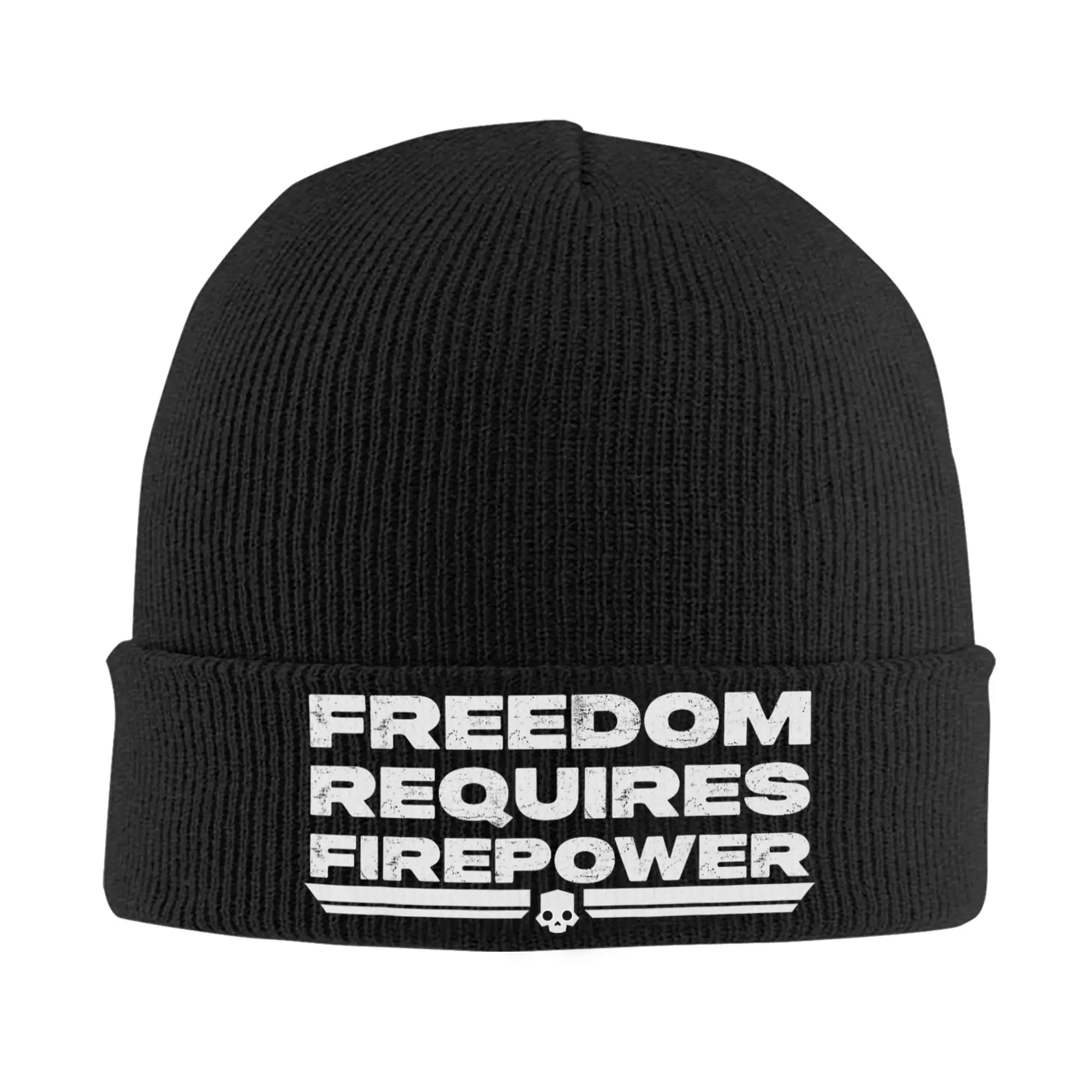 Freedom Requires Firepower Hell Divers Beanie Hats  Bonnet Hats Men Women Casual Outdoor Sport Knitted Hat Autumn Elastic Caps