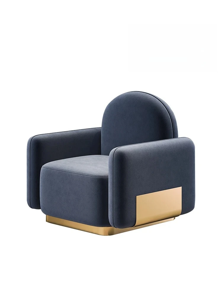 

Italian Style Light Luxury Modern Simple Technology Leather Solid Wood Single Sofa Bedroom Leisure Recliner