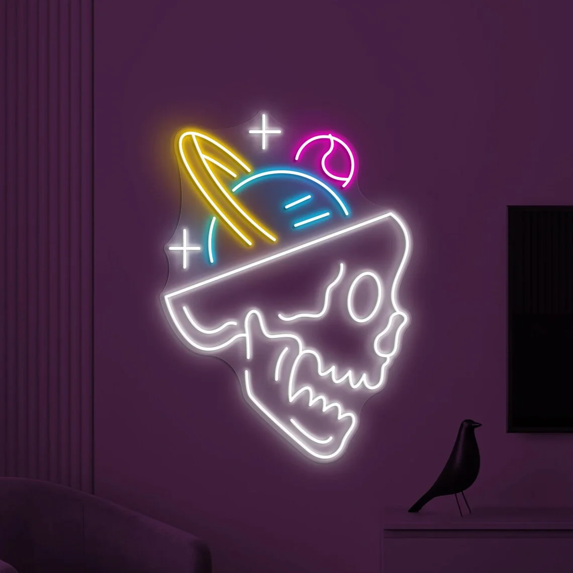 

Skull Neon Sign Skull With Space Planets Neon Cosmic Skull Wall Decor Horror House Neon Decor Personalized Skull Sign