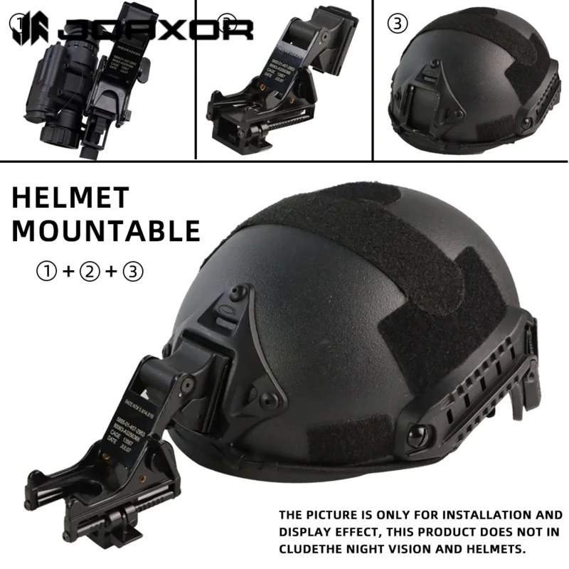 JOAXOR Night Vision Goggles Holder Bracket MICH M88 Metal Fast Helmet Mount Kit Helmet Accessories Rhino NVG PVS-7 PVS14