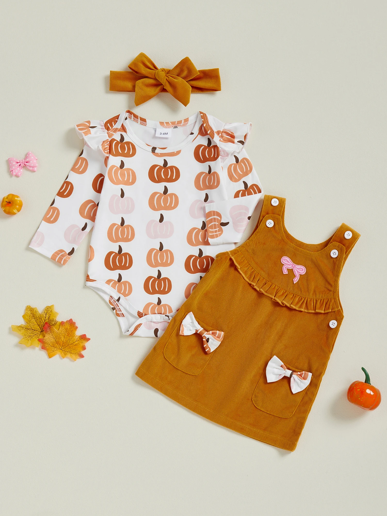 

Cute Toddler Halloween Costume Set with Ghost Print Romper Tutu Skirt and Matching Headband for Girls 3 Pcs Outfit